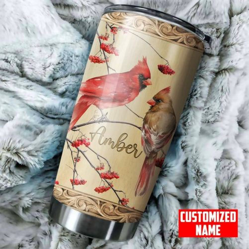 Personalized Cardinal Love Stainless Steel Tumbler 2