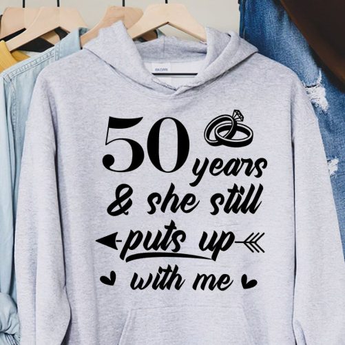 Personalized Matching Anniversary Hoodie Years I Haven't Klled Him Yet And She Still Puts Up With Me   Gift For Couple  2