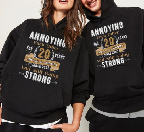Personalized Matching Couple Hoodie Annoying Each And Still Going Strong   Gift For Couple  1