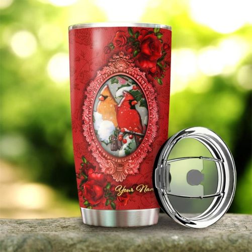 Personalized Name Cardinal Lover Stainless Steel Tumbler 2