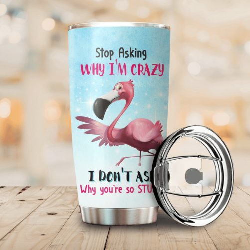 Personalized Name Flamingo Stainless Steel Tumbler NH 1