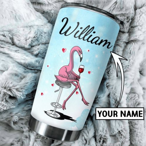 Personalized Name Flamingo Stainless Steel Tumbler NH 2