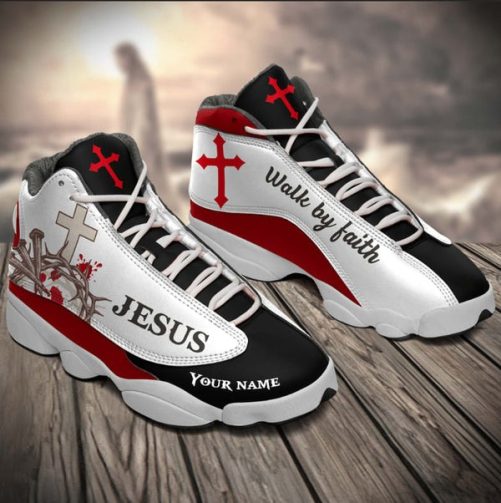 Walk By Faith Jesus J13 Shoes Personalized Name Faith Shoes Jesus Shoes