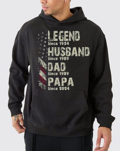 Personalized Dad Hoodie Legend Husband Dad Papa Since Father's Day   Gift For Father  1