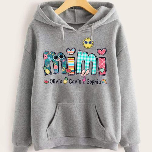 Personalized Grandma Hoodie Custom Kid Name And Granma Title  Gift For Grandma  2