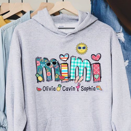 Personalized Grandma Hoodie Custom Kid Name And Granma Title  Gift For Grandma  3