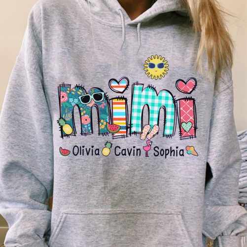 Personalized Grandma Hoodie Custom Kid Name And Granma Title  Gift For Grandma