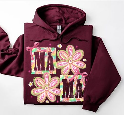 Personalized Grandma Hoodie Floral Mama Custom Title   Gift For Grandma   2