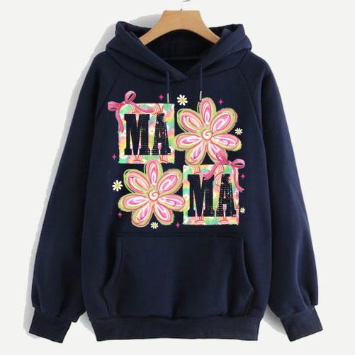Personalized Grandma Hoodie Floral Mama Custom Title   Gift For Grandma   4