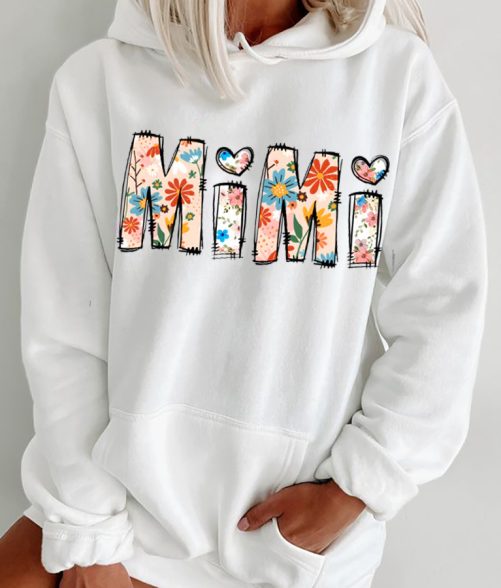 Personalized Grandma Hoodie Floral Mimi Custom Title   Gift For Grandma  1