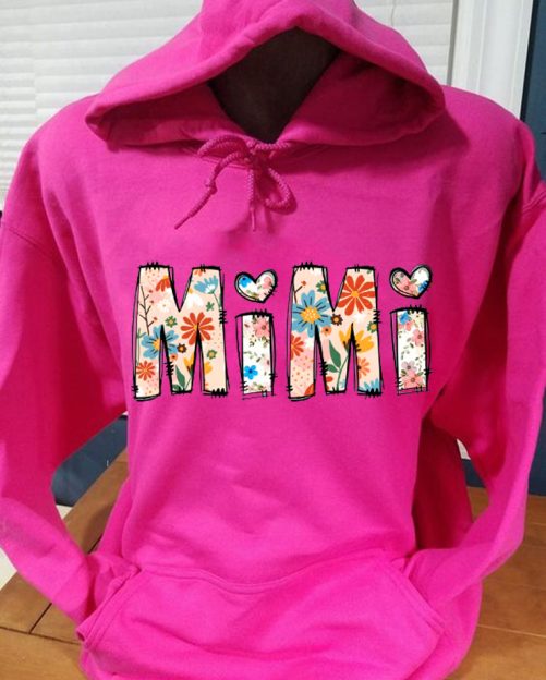 Personalized Grandma Hoodie Floral Mimi Custom Title   Gift For Grandma  4
