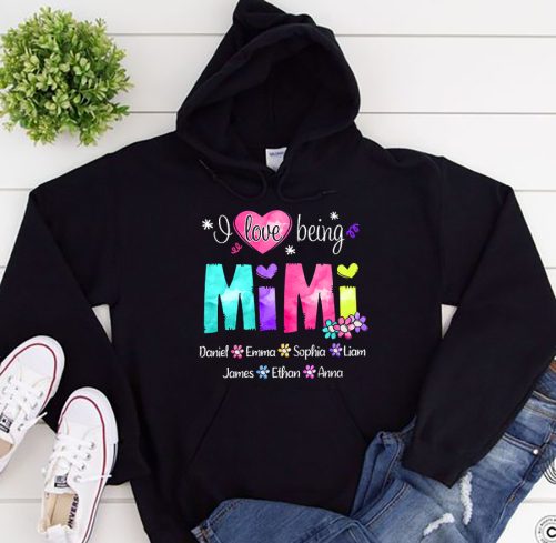 Personalized Grandma Hoodie I Love Being Custom Title And Kid's Name Gift For Grandma 6