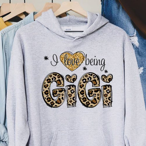 Personalized Grandma Hoodie I Love Being Gigi Cleopard Design Custom Tittle   Gift For Grandma  3
