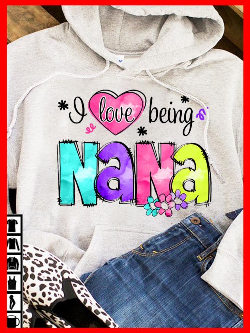 Personalized Grandma Hoodie I Love Being Nana Custom Title  Gift For Grandma  1