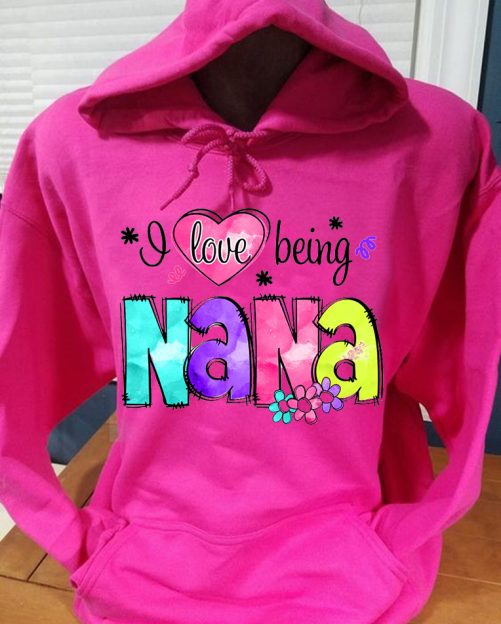 Personalized Grandma Hoodie I Love Being Nana Custom Title  Gift For Grandma  3