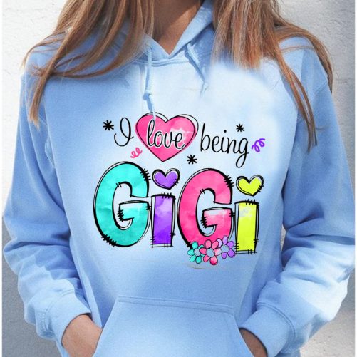 Personalized Grandma Hoodie I Love Being Nana Custom Title  Gift For Grandma