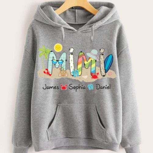 Personalized Grandma Hoodie Summer With Grandkids Custom Title And Kid Name   Gift For Grandma  2