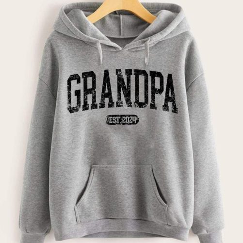 Personalized Grandpa Hoodie Grandpa Est Classic Design Custom Tittle And Year   Gift For Grandpa