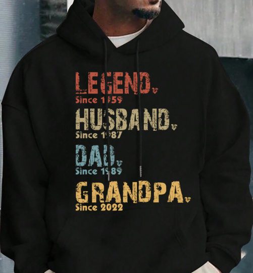 Personalized Grandpa Hoodie Legend Husband Daddy Papa Est Custom Title And Year   Gift For Grandpa  2