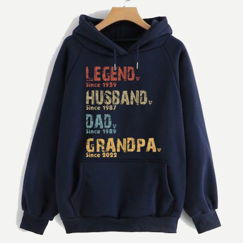 Personalized Grandpa Hoodie Legend Husband Daddy Papa Est Custom Title And Year   Gift For Grandpa  4