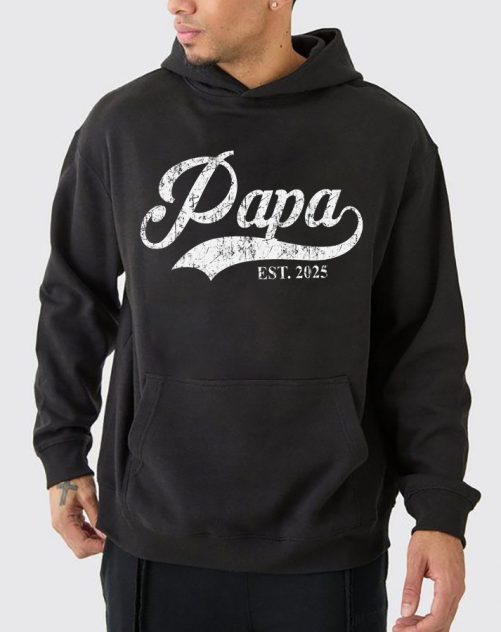 Personalized Grandpa Hoodie Papa Est Classic Design Custom Tittle And Year   Gift For Grandpa  1