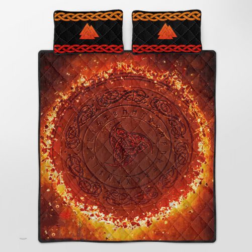 Vegvisir Valknut Viking Quilt Bedding Set