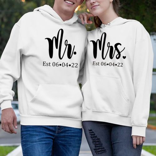 Couple Hoodie Mr And Mrs Est Custom Day   Gift For Couple  2