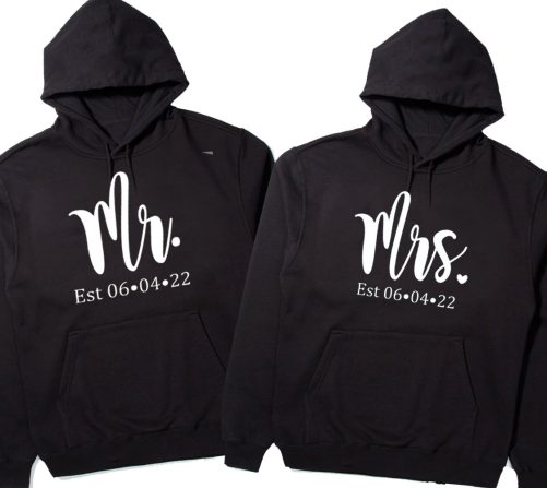 Couple Hoodie Mr And Mrs Est Custom Day   Gift For Couple  4