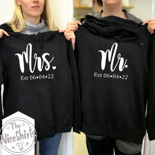 Couple Hoodie Mr And Mrs Est Custom Day   Gift For Couple