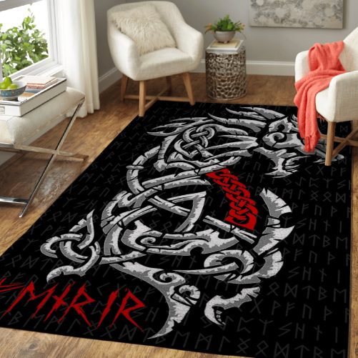 Fenrri Rune Viking Area Rug