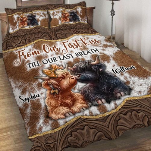 From Our First Kiss Till Our Last Breath Personalized Quilt Set
