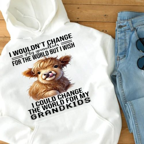 Grandma Hoodie I Wouldn't Change My Grandkids For The World But I Wish   Gift For Grandma  2