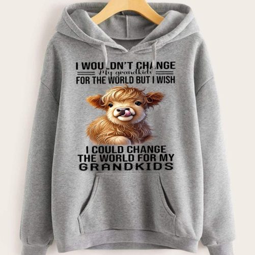 Grandma Hoodie I Wouldn't Change My Grandkids For The World But I Wish   Gift For Grandma  3