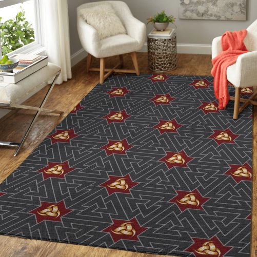 Horns of Odin and Valknut Viking Area Rug