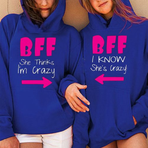 Matching Best Friend Hoodie Bff She Thinks I'm Crazy   Gift For Best Friend  1
