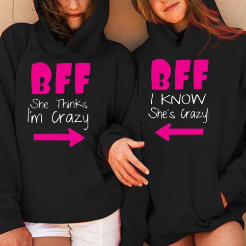 Matching Best Friend Hoodie Bff She Thinks I'm Crazy Gift For Best Friend 2