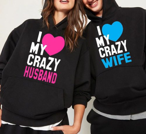 Matching Couple Hoodie I Love My Crazy Husband Crazy Wife   Gift For Best Friend  2