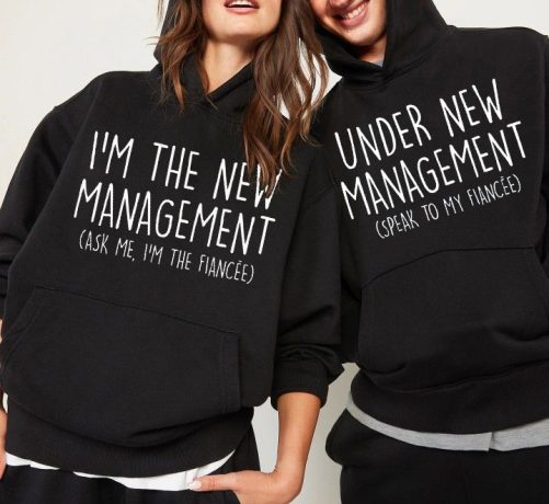 Matching Couple Hoodie Under New Management And The New Management   Gift For Couple  1