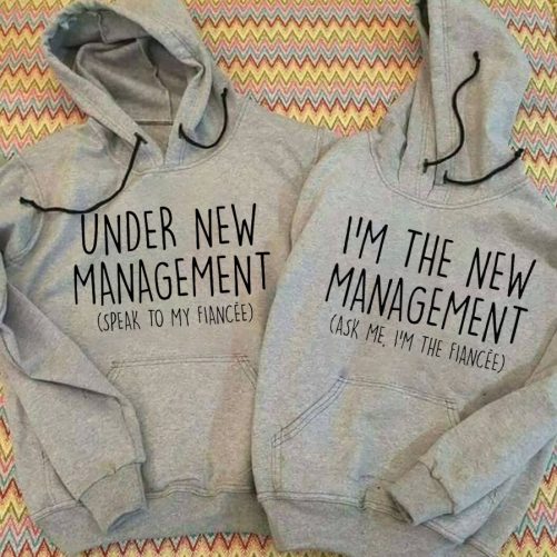 Matching Couple Hoodie Under New Management And The New Management   Gift For Couple  2