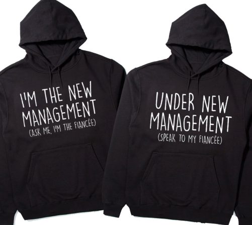 Matching Couple Hoodie Under New Management And The New Management   Gift For Couple  4
