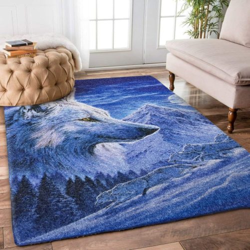 Mountain Wolf Running Rug