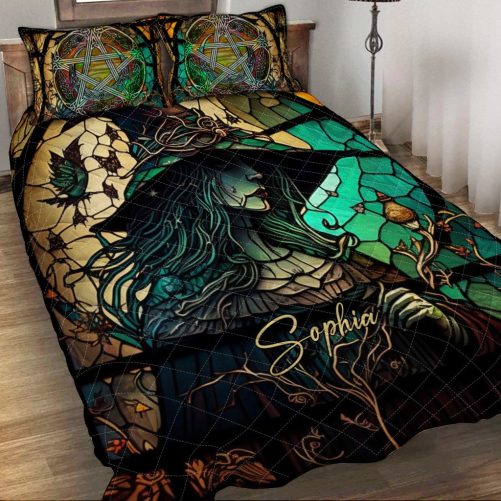 Mysterious Witch Personalized Witch Quilt Set