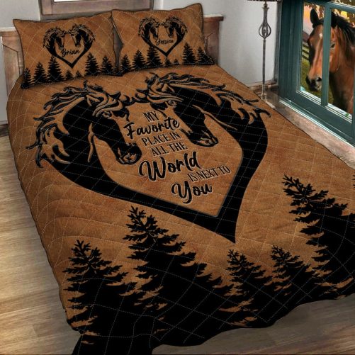 Next To You Personalized Horse Quilt Set