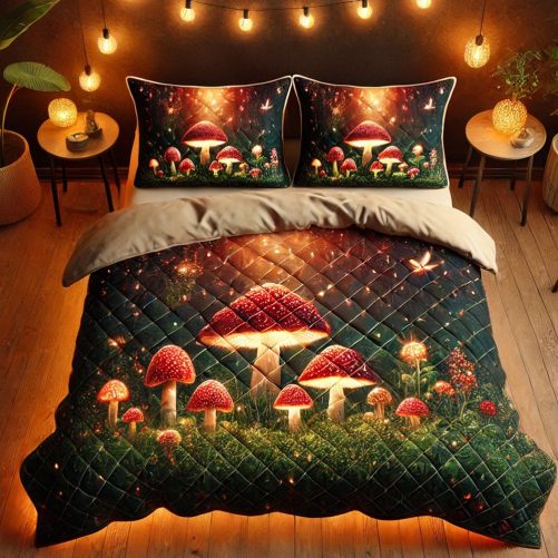 Personalized Gifts For Mushroom Lover Quilt Bedding Set Special Line 03TODT160125