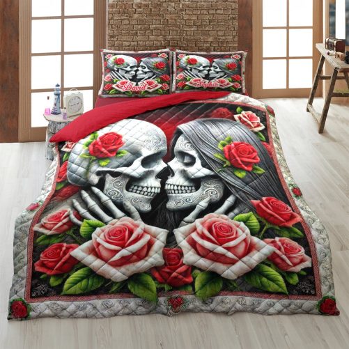 Personalized Gifts For Skull Couple Quilt Bedding Set 03OHTN100125