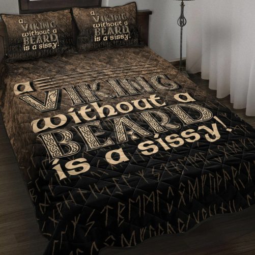 Quilt Bed Set A Viking Without a Beard Is A Sissy! Quilt Bed Set RLT12