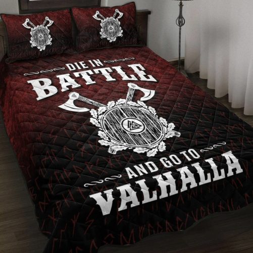 Quilt Bed Set Die in Battle and Go To Valhalla Quilt Bed Set
