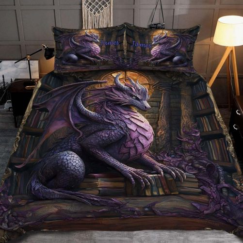 Stunning Dragon Personalized Dragon Quilt Set