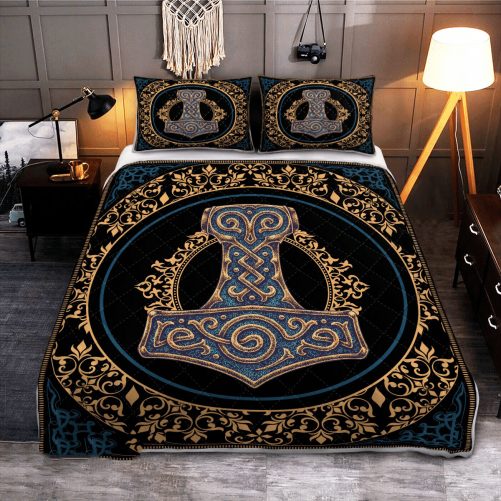 Thor hammer Mjolnir Viking Hammer Viking Quilt Bedding Set