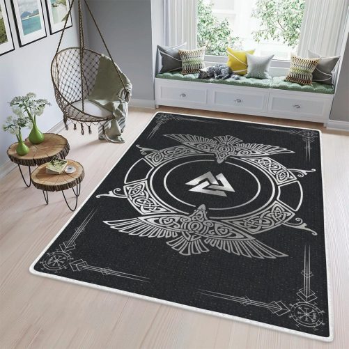 Viking Raven The Children of Odin Area Rug